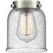 Nouveau Bell 1 Light 5 inch Brushed Satin Nickel Mini Pendant Ceiling Light in Incandescent, Seedy, Nouveau